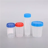 30ml 40ml 60ml 100ml 120ml Wadah Urine Dan Tinja Steril Sekali Pakai / Cangkir spesimen Dengan / tanpa Sendok